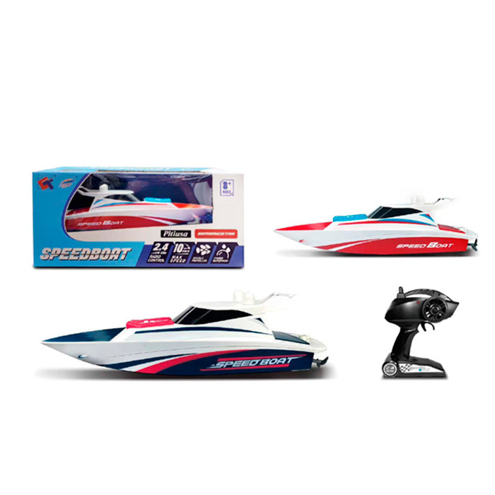 Катер 3320 (8шт) р/к2,4G, акум, 35см, світло, USBзарядне, 2 кольори, в кор-ці, 40-19-17см