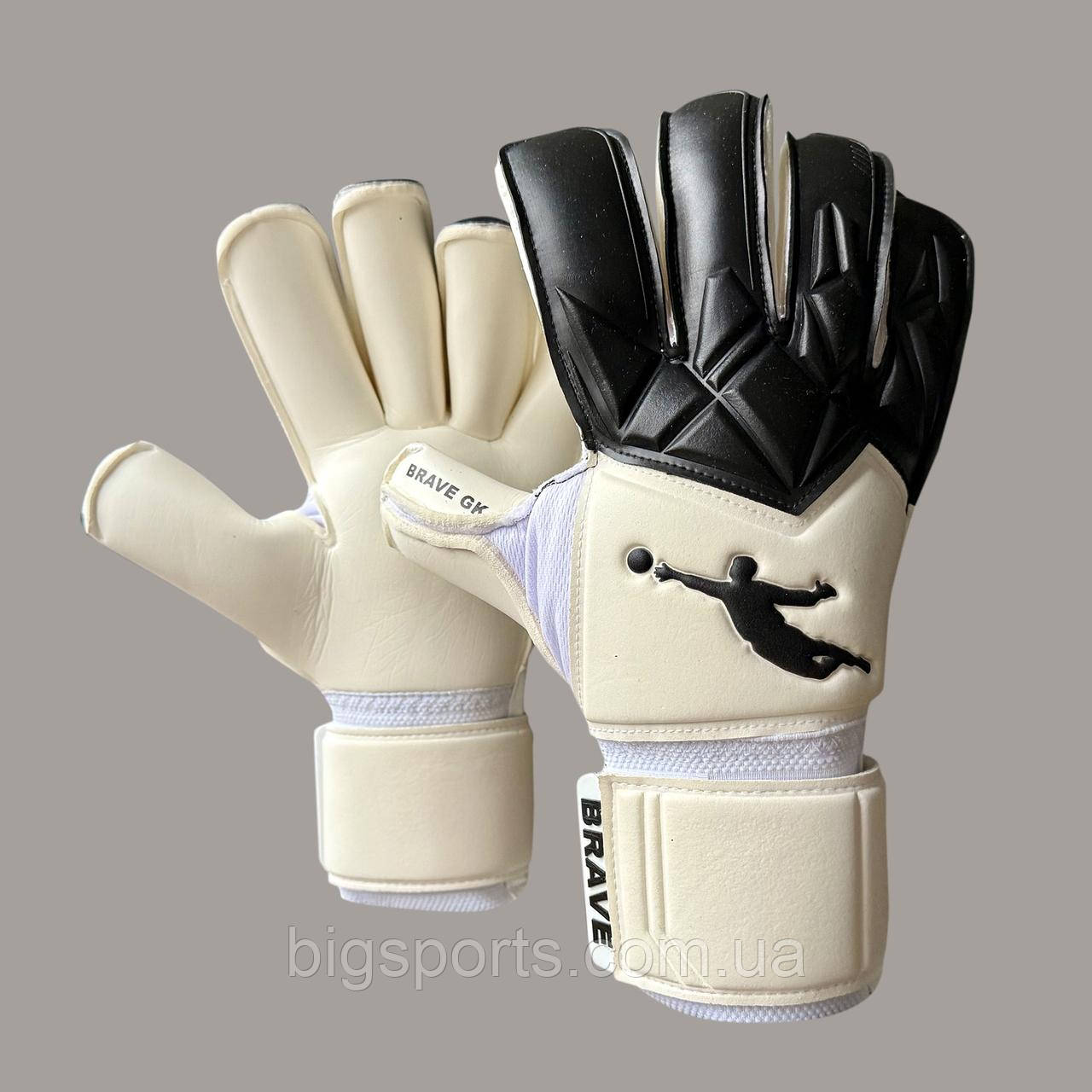 Рукавички воротарські чоловік. Brave GK Fury White Black (арт. BG-25-002)