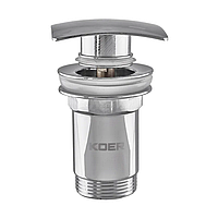 Донний клапан для раковини з переливом Koer PW-04-01 автоматичний (Click-Clack) (Колір хром) 1 1/4'' (KR3398)