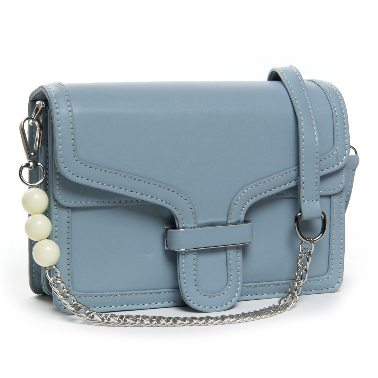 Сумка жіноча клатч на ланцюжку віск-шкіра FASHION 22 153 blue