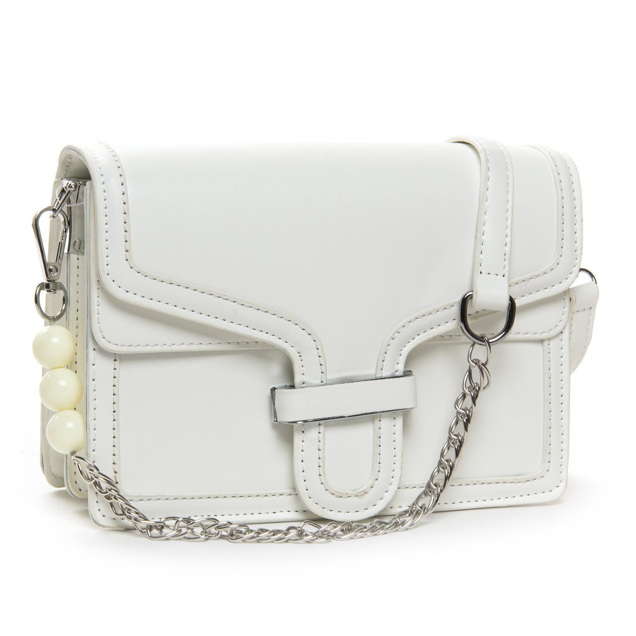 Сумка жіноча клатч на ланцюжку скриня FASHION 22 153 white