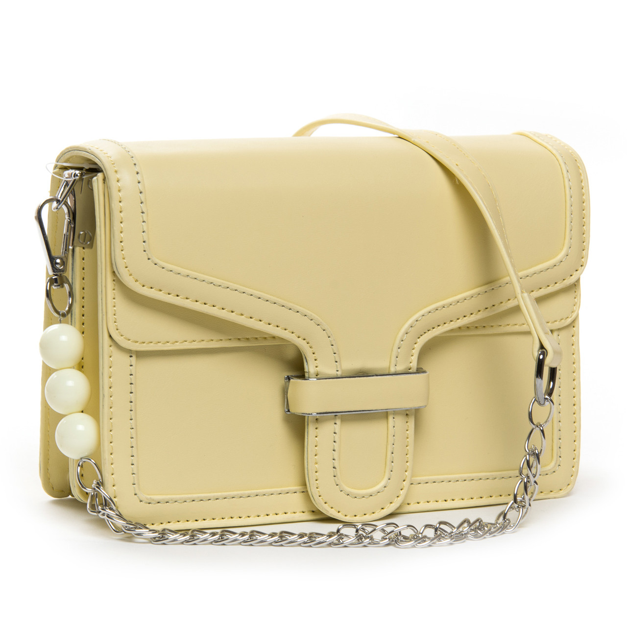 Сумка жіноча клатч на ланцюжку віск-шкіра FASHION 22 153 yellow