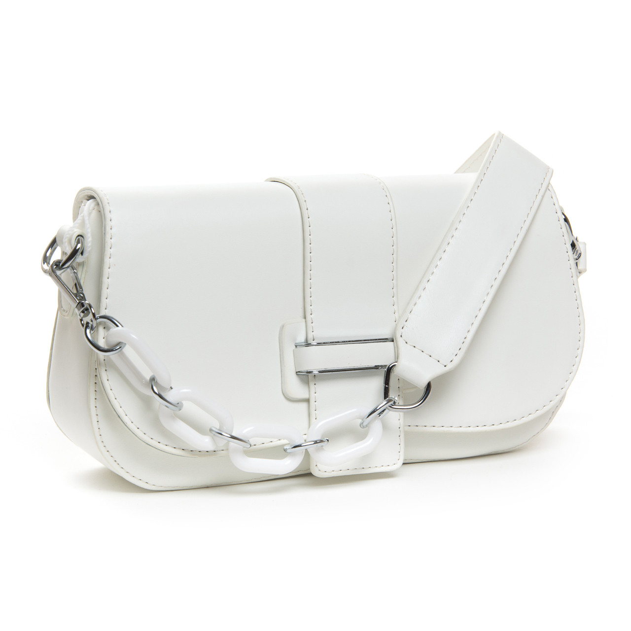 Сумка жіноча маленька з клапаном шкарпетка FASHION 22 2811 white