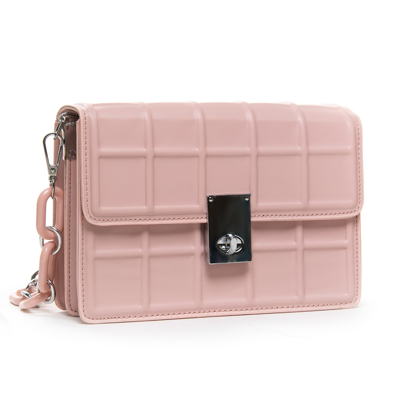 Сумка жіноча маленька на ланцюжку віск-шкіра FASHION 22 6176 pink