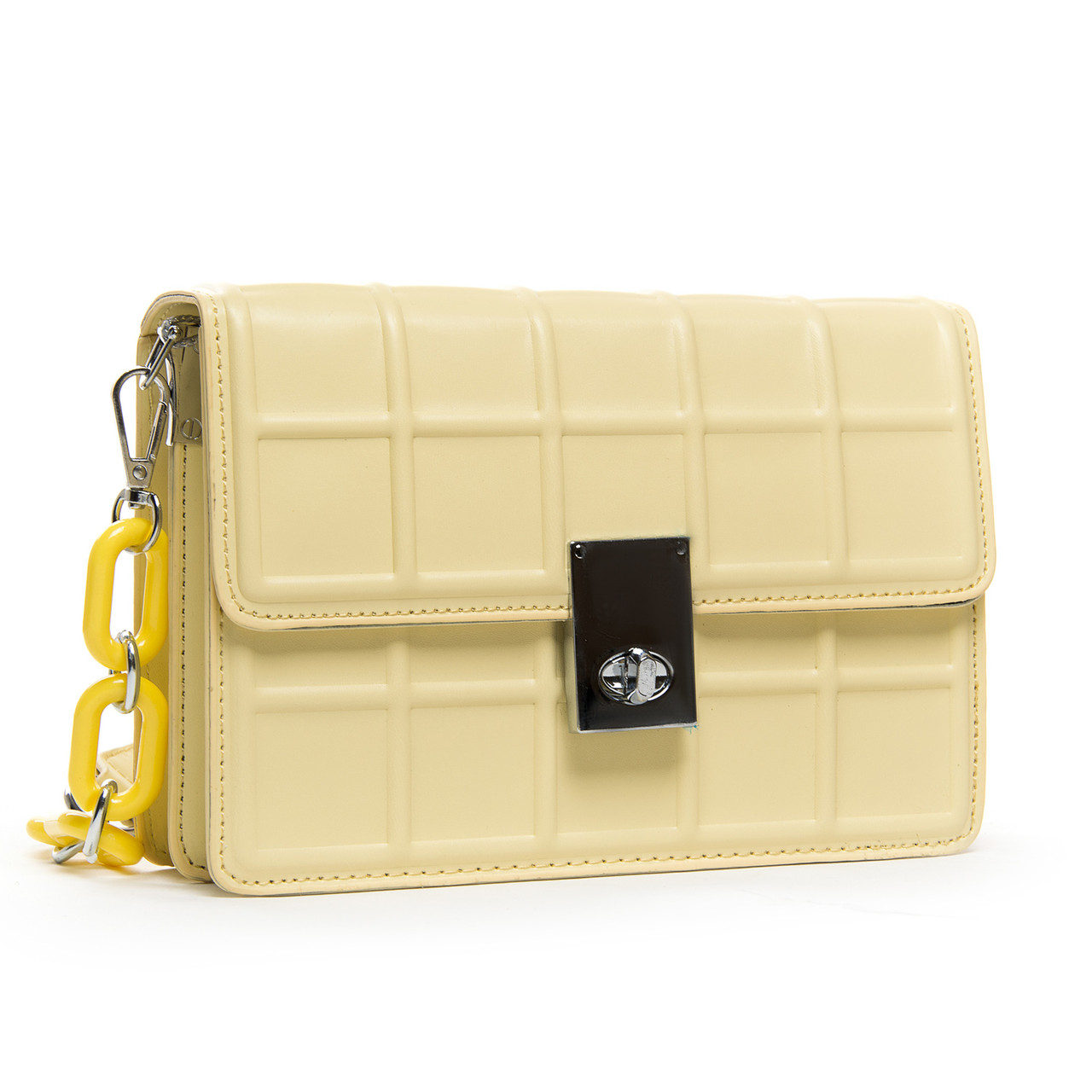 Сумка жіноча маленька на ланцюжку віск-шкіра FASHION 22 6176 yellow