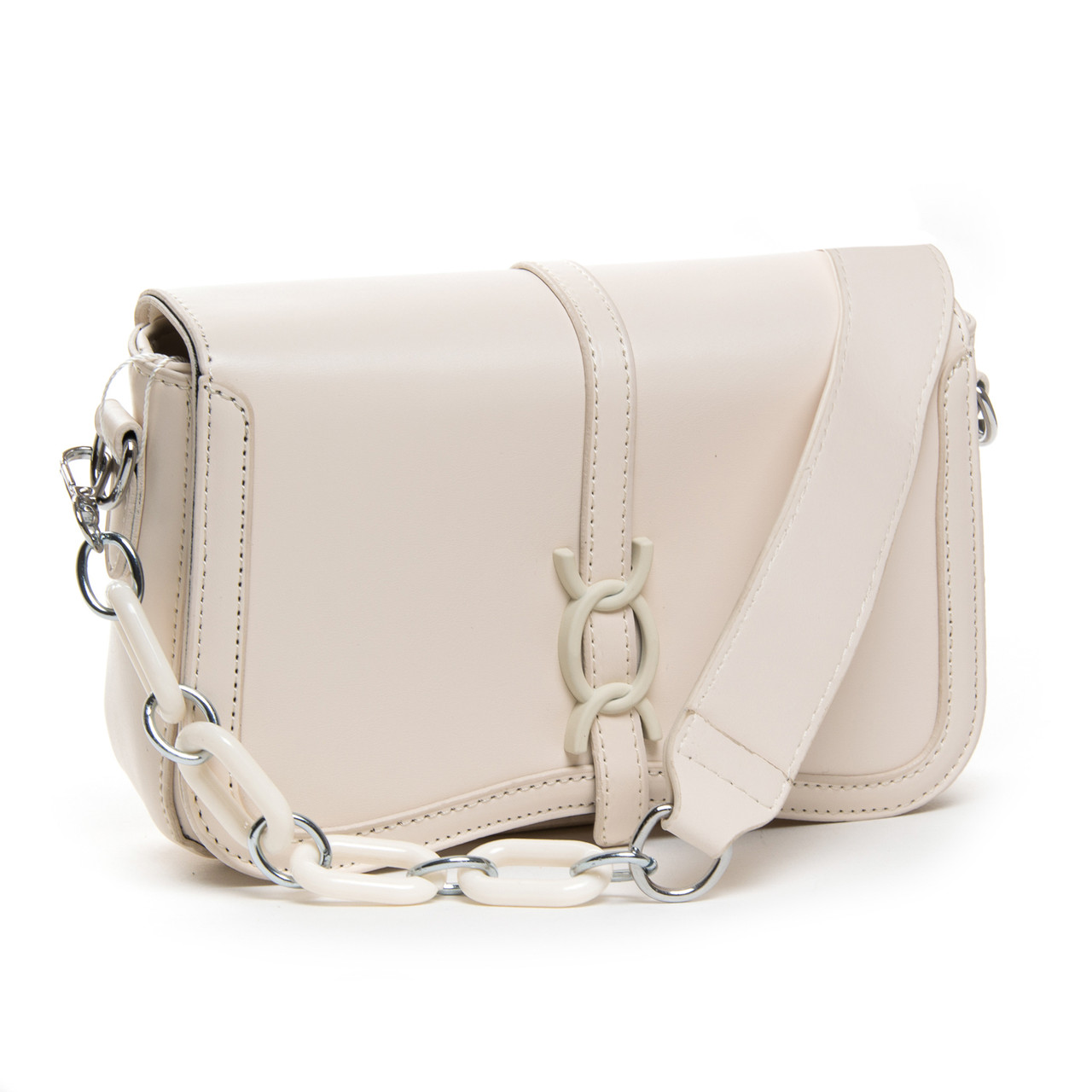 Сумка жіноча маленька на ланцюжку віск-шкіра FASHION 22 8707 beige