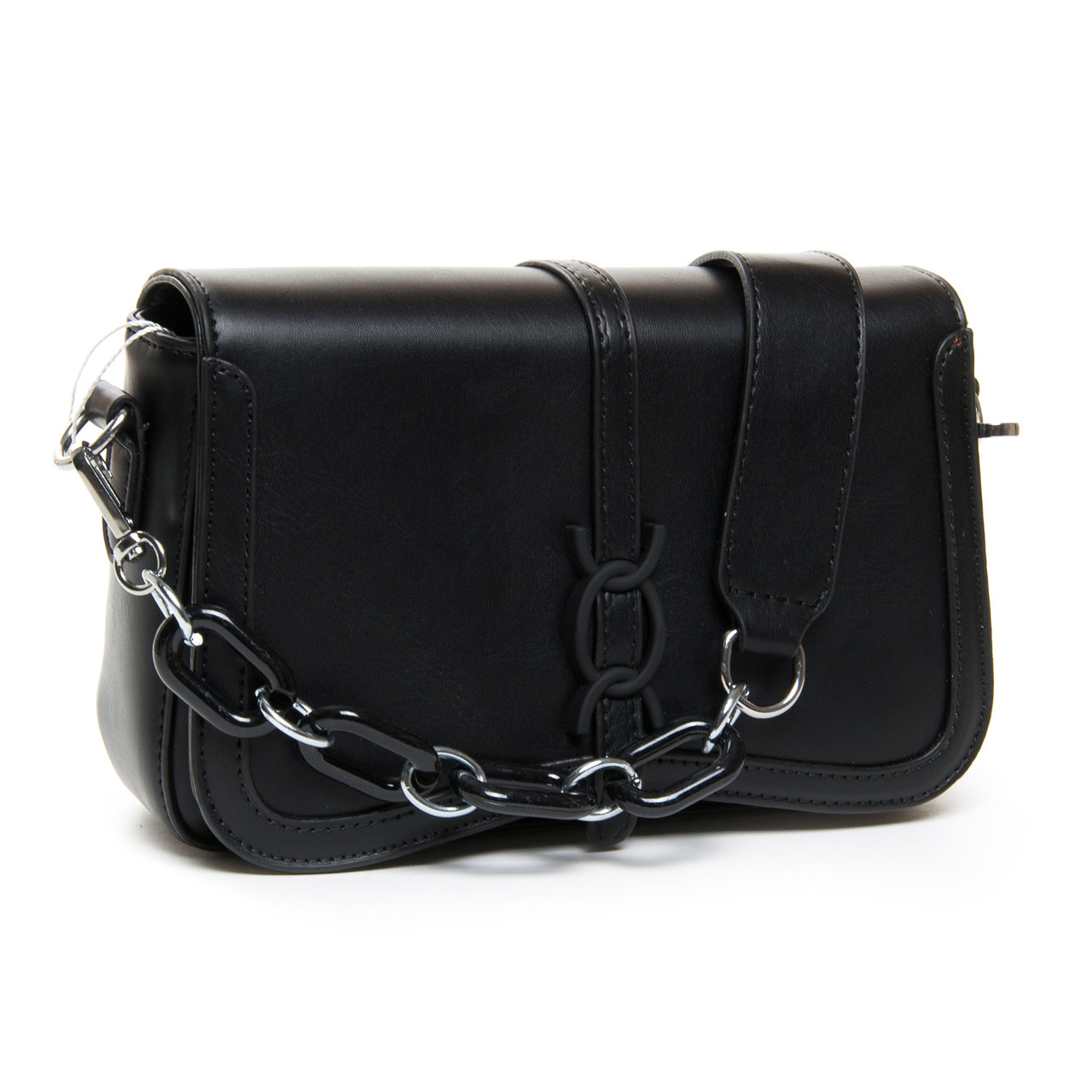 Сумка жіноча маленька на ланцюжку віск-шкіра FASHION 22 8707 black