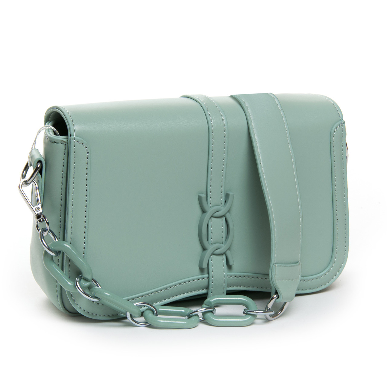 Сумка жіноча маленька на ланцюжку віск-шкіра FASHION 22 8707 green, фото 1