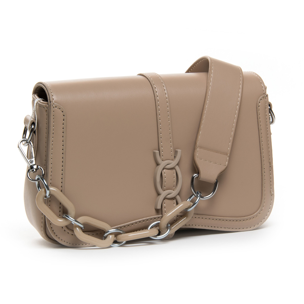 Сумка жіноча маленька на ланцюжку віск-шкіра FASHION 22 8707 khaki