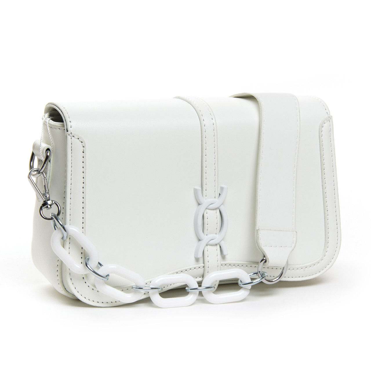 Сумка жіноча маленька на ланцюжку віск-шкіра FASHION 22 8707 white