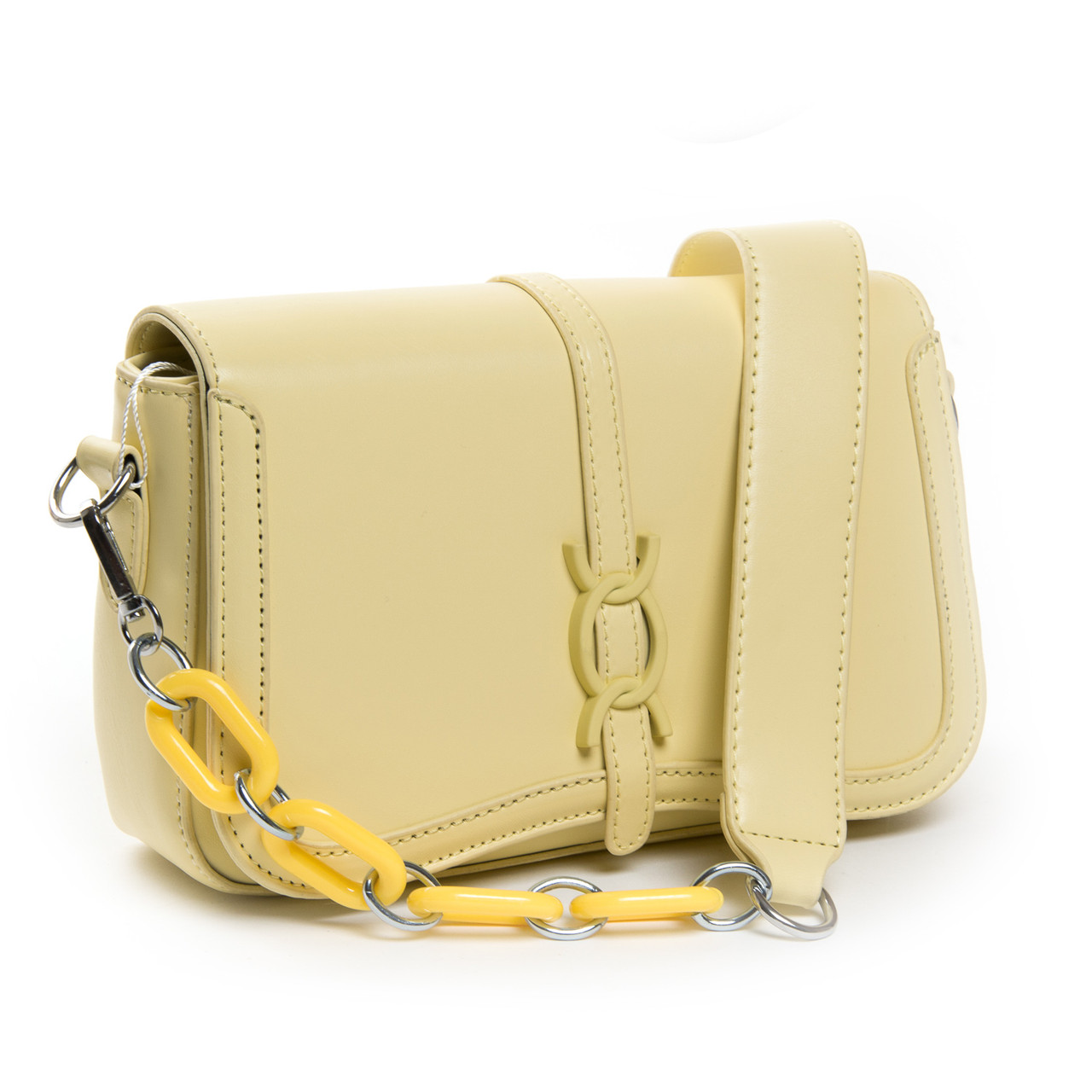 Сумка жіноча маленька на ланцюжку віск-шкіра FASHION 22 8707 yellow
