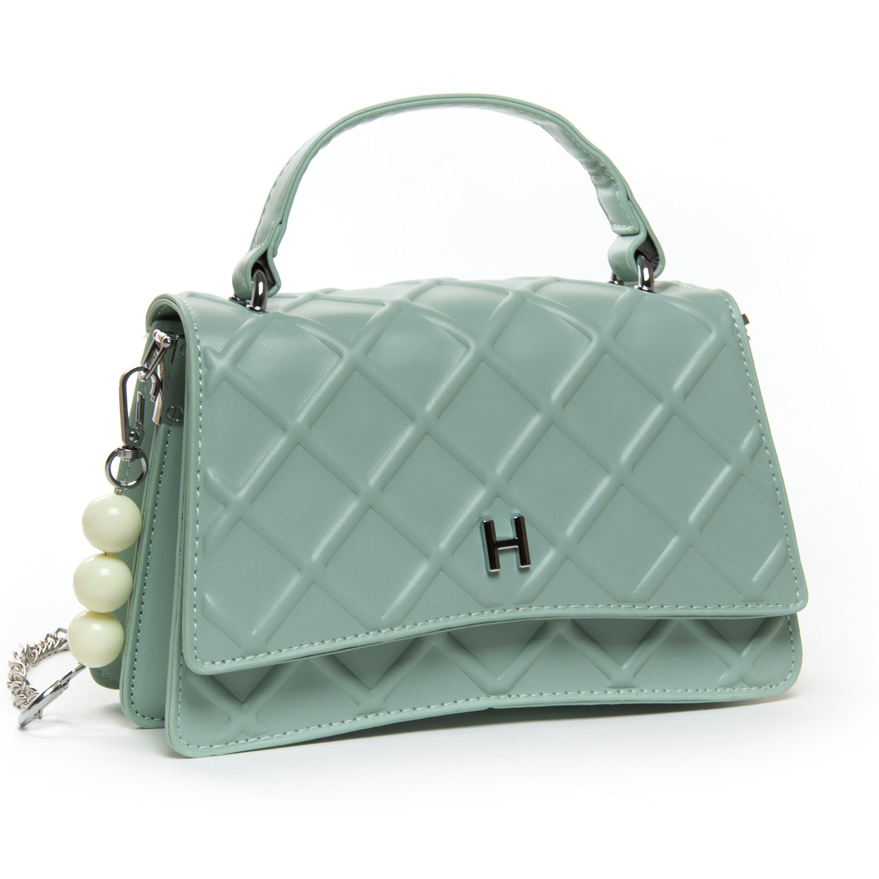 Сумка жіноча маленька на короткій ручці віск-шкіра FASHION 22 8901 green