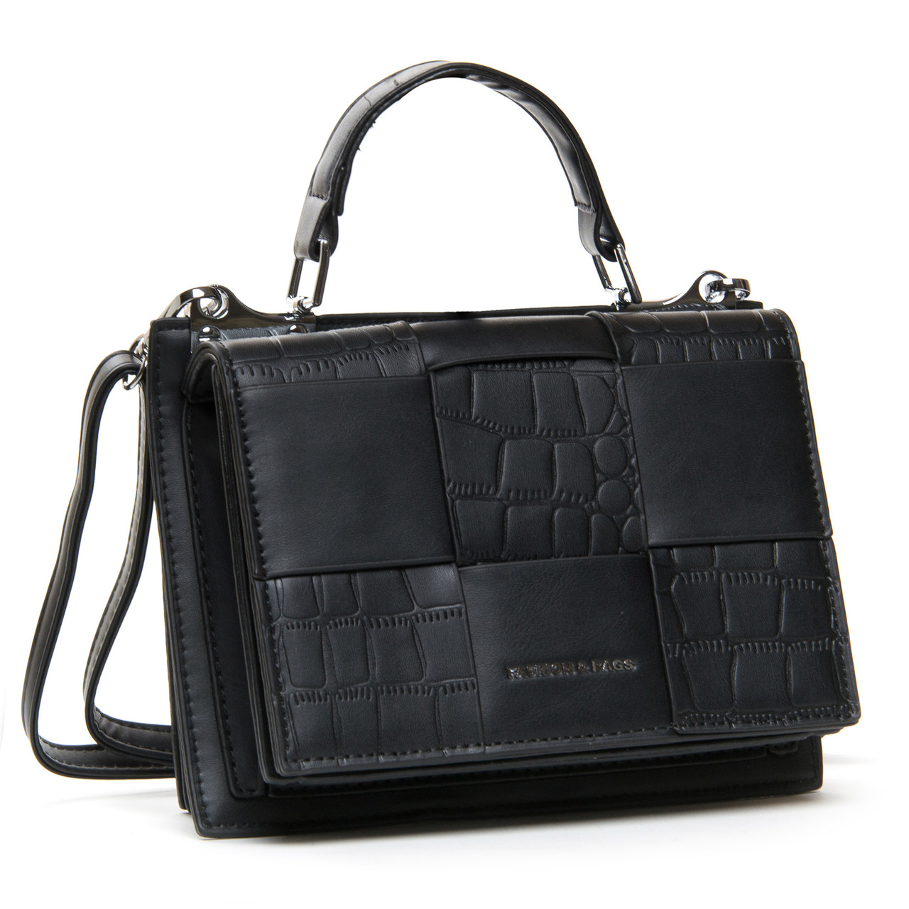 Сумка жіноча маленька на короткій ручці віск-шкіра FASHION 22 8905 black