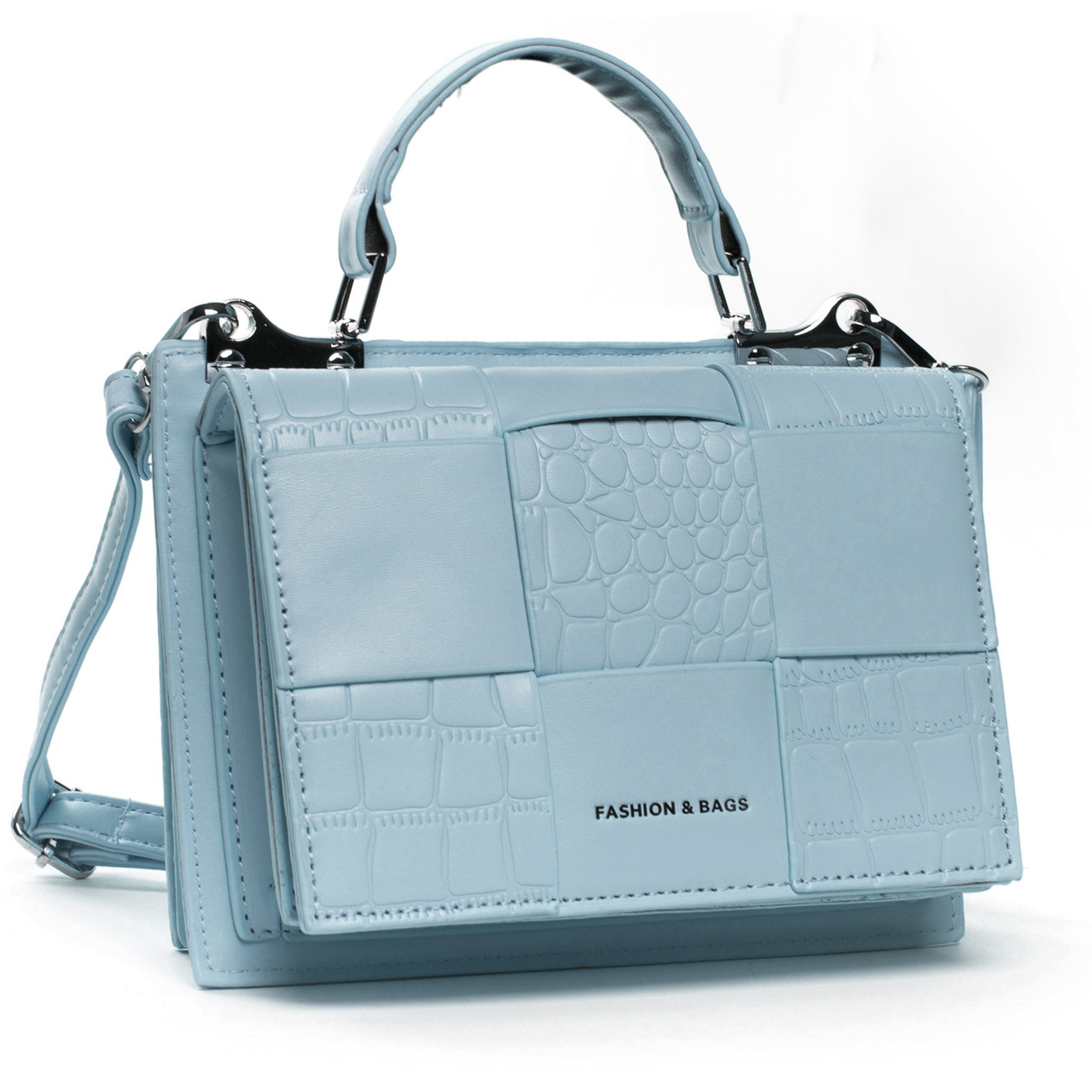 Сумка жіноча маленька на короткій ручці віск-шкіра FASHION 22 8905 blue