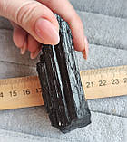 Шерл необроблений натуральний 84*37*31 мм камінь чорний турмалін., фото 4