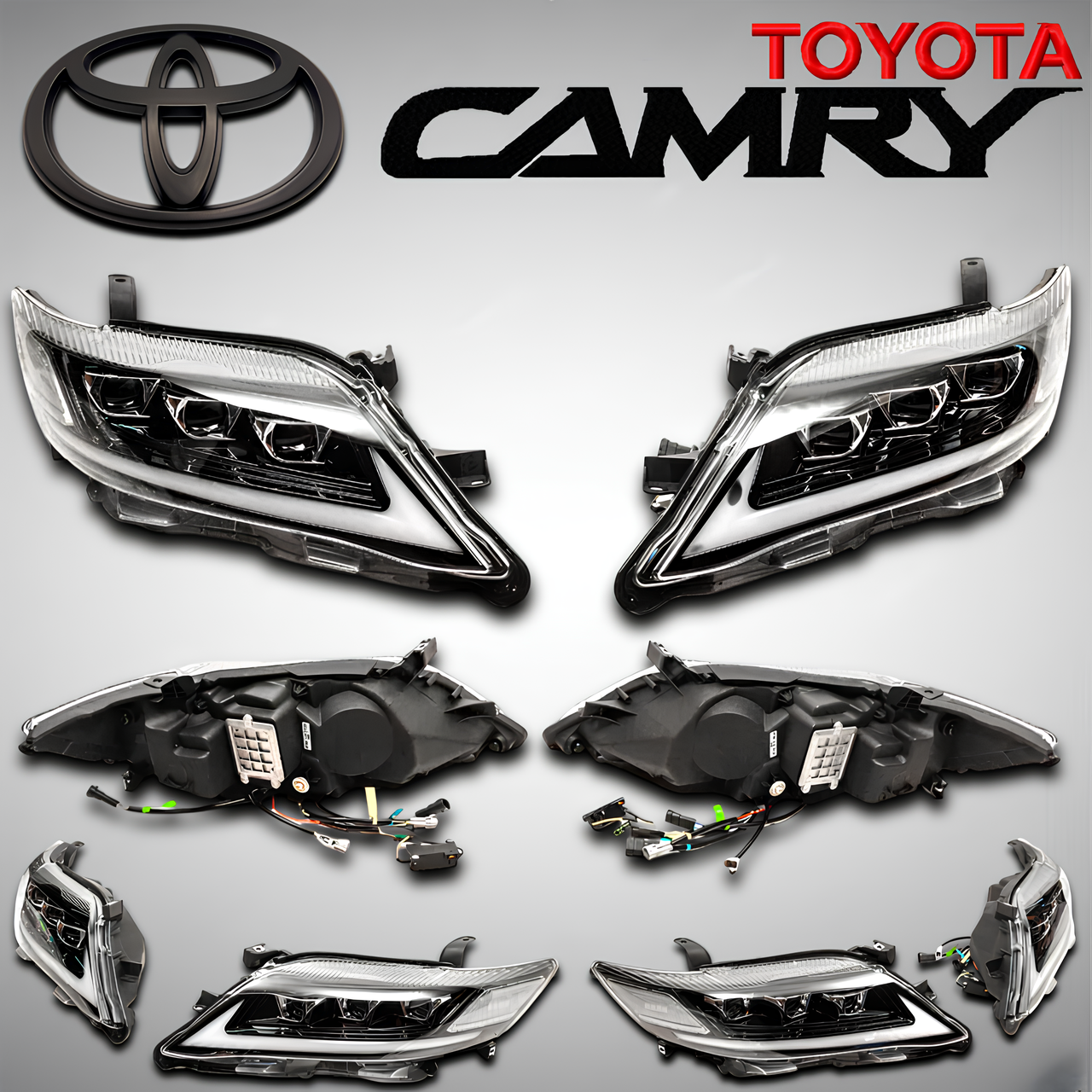 Передні фари LED для Toyota Camry V40 2006-2011р Фари на тойоту камрі V40 у стилі Lexus-design комплект 2 шт