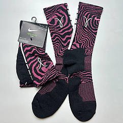 Високі шкарпетки Nike Elite Kay Basketball Crew чорно-рожеві спортивні баскетбольні