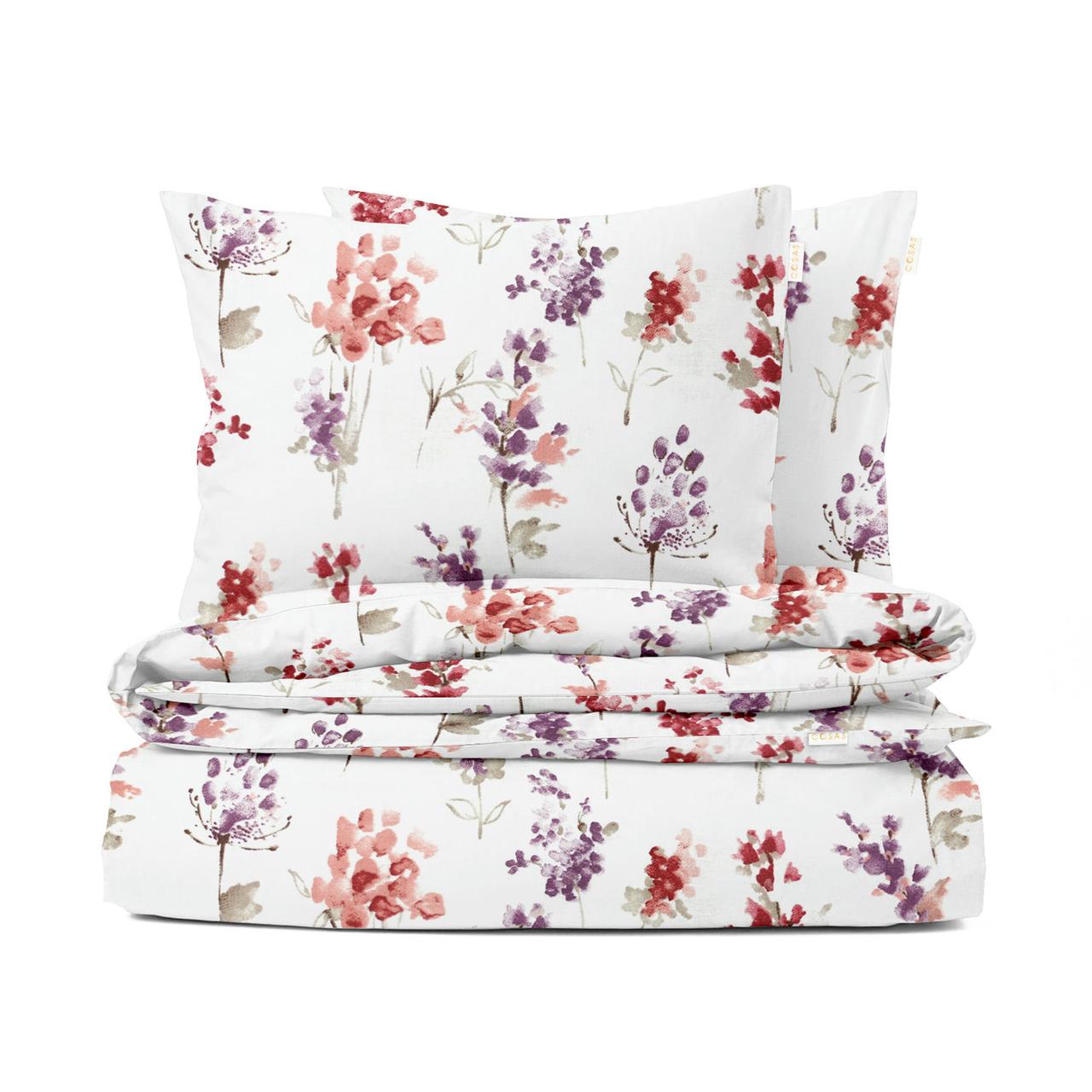Полуторна постіль без простирадла WATERCOLOR FLOWERS CS1 COSAS Фіолетовий 160х220 см D7-2026, фото 1
