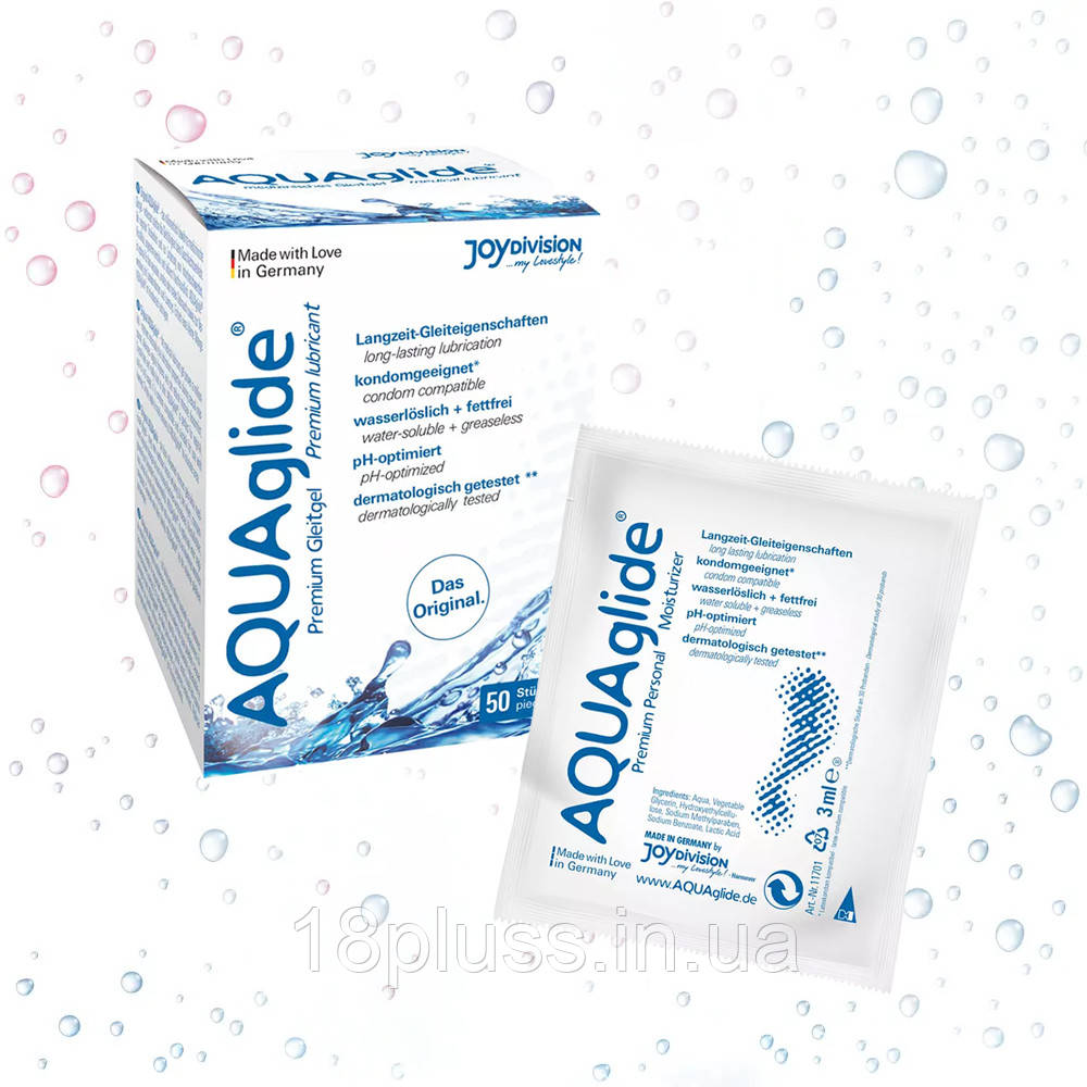 Лубрикант на водній основі AQUAglide, 3 мл, 50 шт., фото 1
