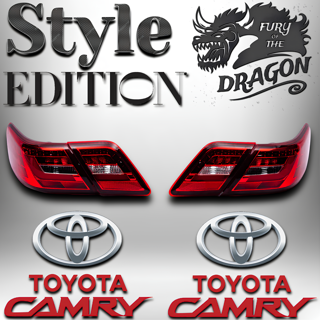 Задні ліхтарі для Toyota Camry V40 2006-2011р Задні стопи на тойоту камрі у стилі Dragon Edition комплект 2шт