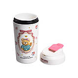 Термочашка Bears з порцелянаовою колбою 480 мл біла HP-14-15P, фото 3