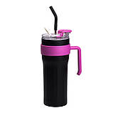 Термочашка Big Mac 1,2 л з трубочкою чорна HP-14-24B, фото 2