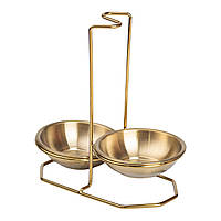 Вертикальная подставка для половника или ложек 20×12.5×19.5 см из нержавеющей стали Золото HP-19-14