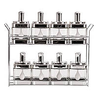 Банки для сипучих продуктів набір з 8 шт скляні ємності для зберігання з кришкою і ложкою HP531FS1034Y