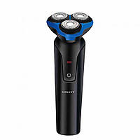 Електробритва 5 Вт 800 mAh бритва електрична бездротова з 3 голівками для гоління Синя Sokany SK-16038BL