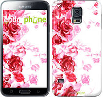 Чехол на Samsung Galaxy S5 Duos SM G900FD Нарисованные розы "724c-62"
