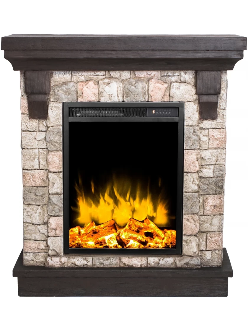 Підлоговий класичний електрокамін обігрівач з порталом Aflamo STONES + LED 50