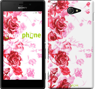 Чохол на Sony Xperia M2 dual D2302 Намальовані троянди "724c-61"