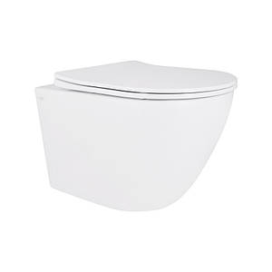 Унітаз підвісний Qtap Robin Mew безобідковий з сідінням Soft-close QT1333046EUQW