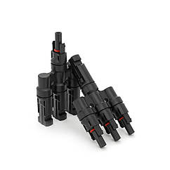 Конектор потрійний MC4, фотоелектричний 1500V, 30A, 2,5мм2 - IP68, для монтажу сонячних систем, Q500 луджена