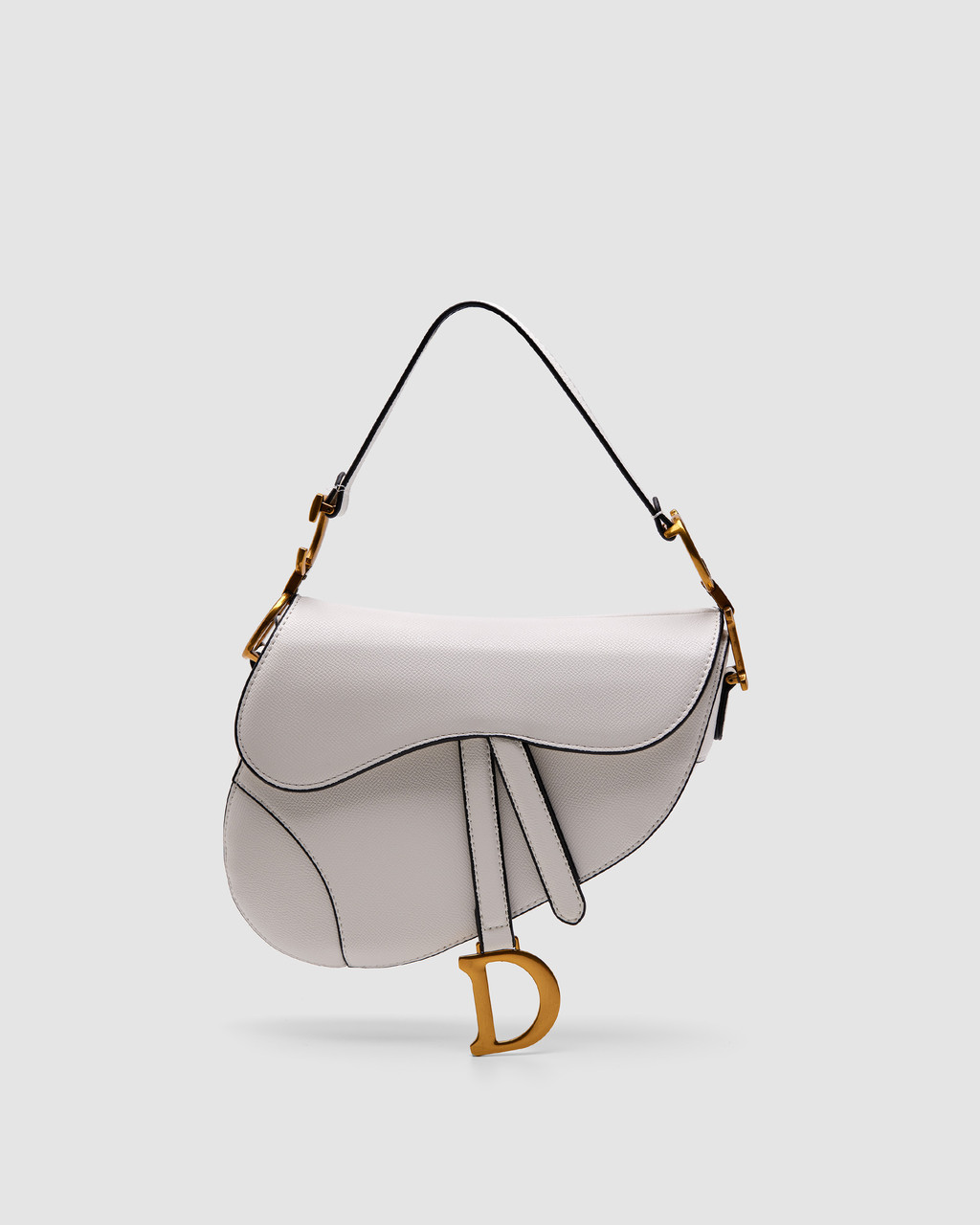 💎 Dior Saddle Bag with Strap Latte Grained Calfskin (Гладка шкіра) 24 х 19 х 6 см, фото 1