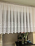 Коротка тюль 1.15 м. Готова тюль на кухню до підвіконня, фото 6