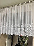 Коротка тюль 1.15 м. Готова тюль на кухню до підвіконня, фото 7