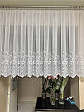 Коротка тюль 1.15 м. Готова тюль на кухню до підвіконня, фото 5