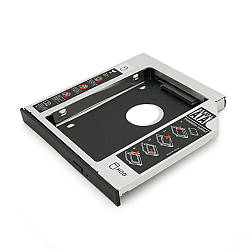 Адаптер підключення HDD 2.5'' 12.7 mm у відсік привода ноутбука SATA/mSATA (HDC-25), корпус aluminum, Blister, Q100