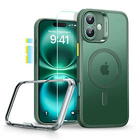 Чохол і скло ESR для iPhone 16 - Classic Pro Set Halolock MagSafe, Frosted Green (4894240229972)