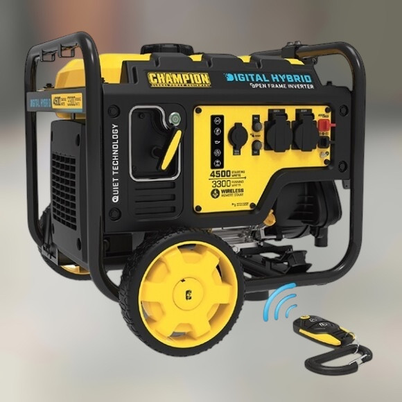 Генератор інверторний бензиновий Champion C4500iE (500573-UA), 4.5/3.3 кВт, 220 В / 12 В, 4-тактний, дистанційний пуск, 43.9 кг, фото 1