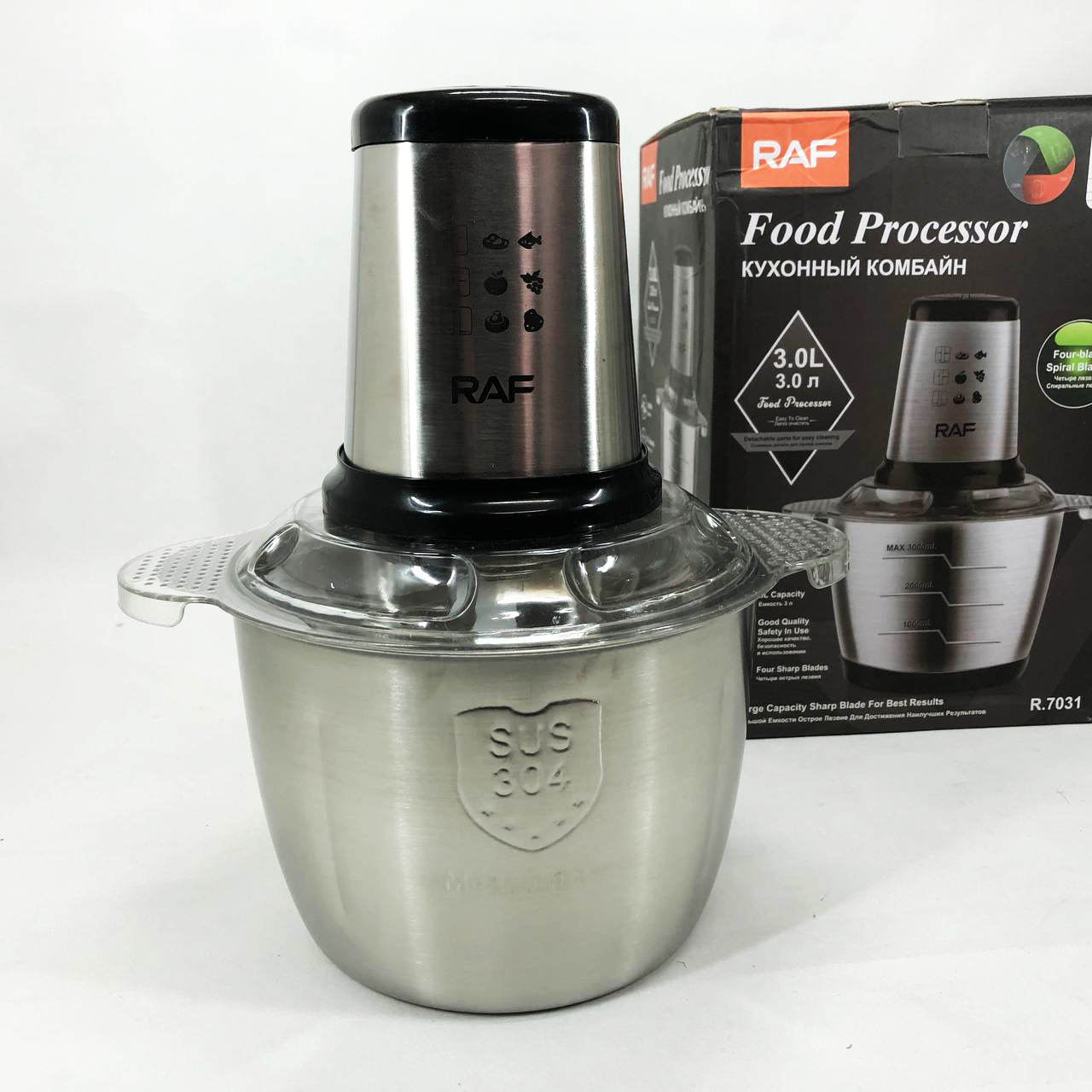 Кухонний чоппер RAF R.7031 3 л 1000 Вт, Блендер міксер смузі, Потужний професійний блендер OC-86