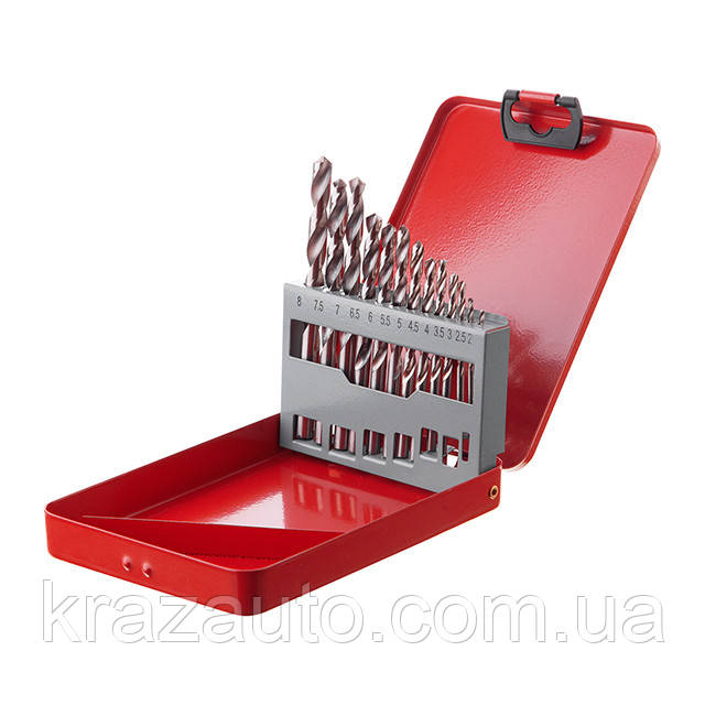 Набір свердел для металу HSS 13 шт (2.0-8.0), полірована сталь INTERTOOL SD-0114