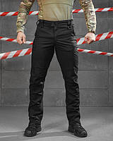 Тактичні штани Tracking Black ріпстоп з півкільцями та манжетами для активного відпочинку L |neper-9051|