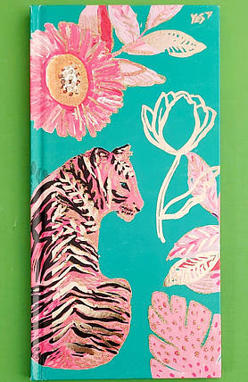 Канц Блокнот 100*200/64 # ”YES” /151419/ ”Bon Cote. Tiger” ІНТЕГР.  фольга зол.+глітер зол.  (1/20), фото 1