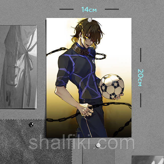 "Мегуру Бачіра (Синя В'язниця: Блю Лок / Blue Lock)" плакат (постер) розміром А5 (14х20см), фото 1