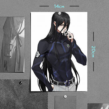 "Джюбей Арю (Синяя тюрьма: Блю Лок / Blue Lock)" плакат (постер) розміром А5 (14х20см)