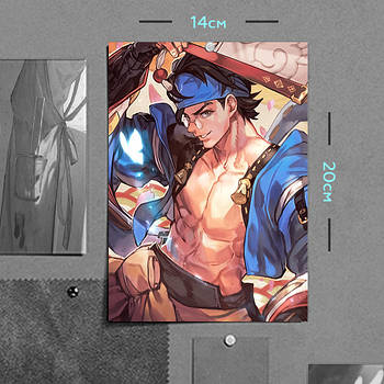 "Анджі (Гілті Гір / Guilty Gear)" плакат (постер) розміром А5 (14х20см)