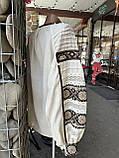 Вишиванка жіноча вишита хрестиком геометричним орнаментом ручна робота розмір 48, фото 7