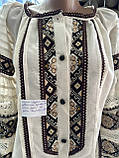 Вишиванка жіноча вишита хрестиком геометричним орнаментом ручна робота розмір 48, фото 4